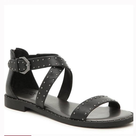 NEW Bleecker & Bond Leather Helene Studded Sandals - Picture 1 of 11